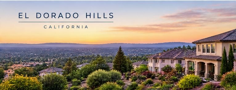 El Dorado Hills homes at sunset
